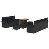 vidaXL Set Divano da Giardino 10 pz Nero polyrattan