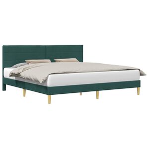 vidaXL Struttura del letto Verde Scuro 180 x 200 cm Tessuto