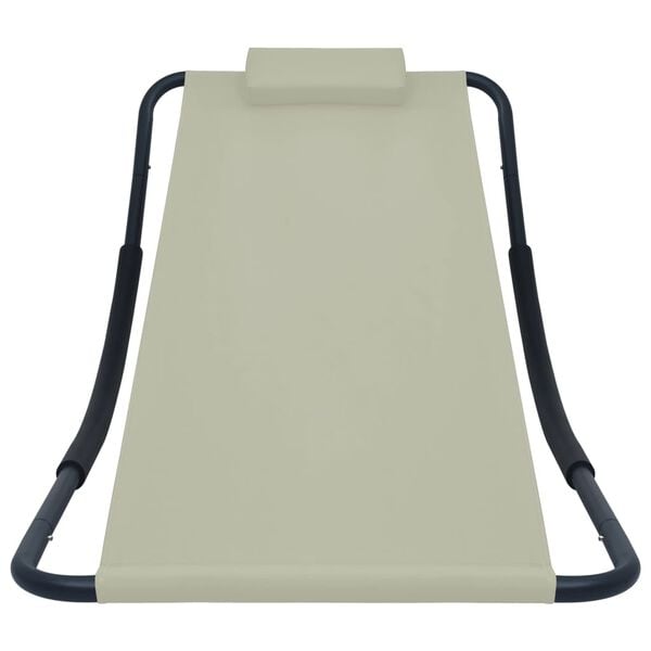 vidaXL Lettino da Giardino Crema 200x90 cm in Acciaio