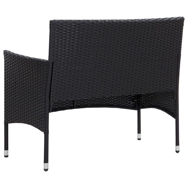 vidaXL Set Divani da Giardino 4 pz con Cuscini in Polyrattan Nero