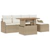 vidaXL Set Divano da Giardino 6 pcs Beige e Crema polyrattan