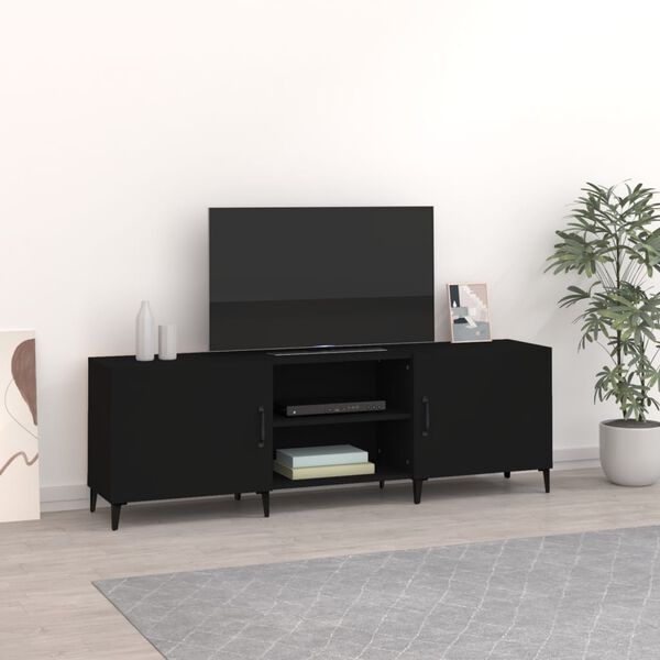 vidaXL Mobile Porta TV Nero 150x30x50 cm in Legno Multistrato