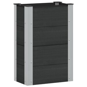 vidaXL Letto rialzato da giardino Nero 50 x 30 x 72 cm