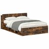 vidaXL Telaio del letto con storage Rovere Fumo 140 x 200 cm