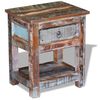 vidaXL Tavolino con 1 Cassetto Legno Massello di Recupero 43x33x51 cm