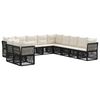vidaXL Set Divano da Giardino 11 pz Nero polyrattan