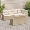 vidaXL Set Divano da Giardino 7 pcs Beige e Bianco polyrattan