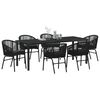 vidaXL Set da Pranzo per Giardino 7 pcs Nero
