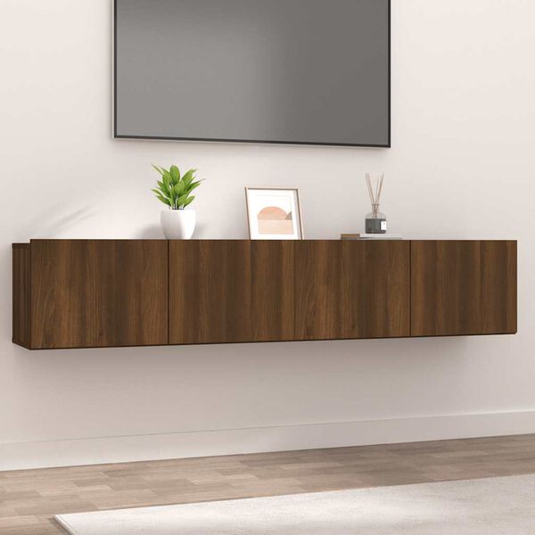 vidaXL Mobili TV 2 pz Rovere Marrone 80x30x30cm Legno Multistrato