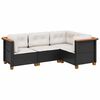 vidaXL Set Divani da Giardino 4 pz con Cuscini Nero in Polyrattan