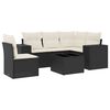 vidaXL Set Divano da Giardino 6 pz con Cuscini Nero in Polyrattan