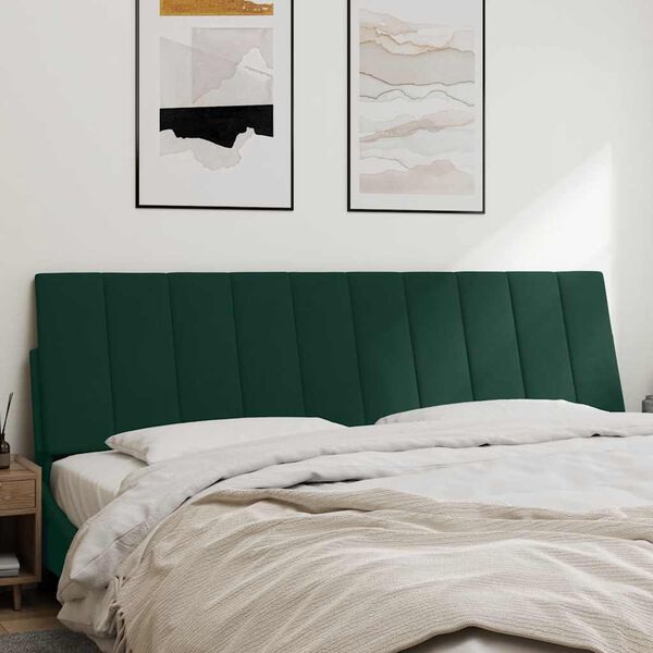 vidaXL Cuscino Testiera Hanko Verde Scuro 180 cm in Velluto