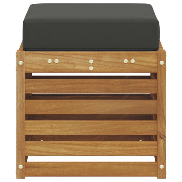 vidaXL Panca 2 Pezzo Naturale e Antracite Legno di Acacia Massello