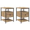 vidaXL Armadio da Notte 2 pz Rovere artigianale 40 x 42 x 56 cm