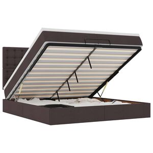 vidaXL Struttura Letto Pouf con Materassi 200x200 cm in Tessuto