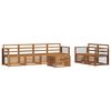 vidaXL Set divani 7 pcs Naturale Legno di Acacia Massello