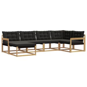 vidaXL Set di divani da esterno 6 pz Bianco e Nero