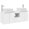 vidaXL Set di Armadi da Bagno 3 pz Bianco Lucido 135 x 35 x 80 cm