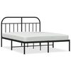 vidaXL Giroletto con Testiera in Metallo Nero 140x190 cm