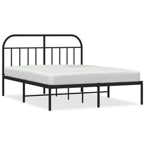 vidaXL Giroletto con Testiera in Metallo Nero 140x190 cm