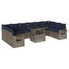 vidaXL Set Divani da Giardino 11 pz con Cuscini Grigio in Polyrattan