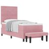 vidaXL Letto a molle con testiera Rosa 200 x 80 cm Velluto