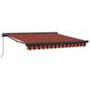 vidaXL Tenda Retrattile Rosso e nero 350 x 250 cm Tessuto e Metallo
