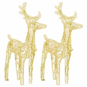 vidaXL Renne di Natale 2 pz Bianco Caldo 80 LED in Acrilico