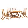 vidaXL Set Pranzo da Giardino 5pz Legno Massello di Acacia e Textilene