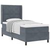 vidaXL Letto a molle con materasso Grigio scuro 90 x 200 cm Velluto