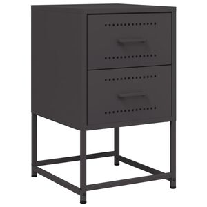 vidaXL Comodino Nero 36x39x60,5 cm in Acciaio