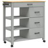 vidaXL Carrello da Cucina MONZA 84x40x88,5 cm in Legno Massello di Pino