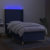 vidaXL Letto a Molle con Materasso e LED Blu 100x200cm in Tessuto