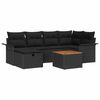 vidaXL Set Divano da Giardino 7 pz Nero Poly Rattan