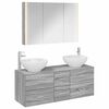 vidaXL Set di mobili per il bagno 4 pz Sonoma grigio
