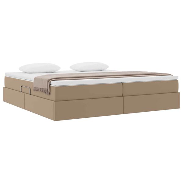 vidaXL Letto con contenitore e materasso Cappuccino 200 x 200 cm