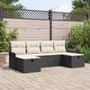vidaXL Set Divano da Giardino 6 pcs Nero e Crema polyrattan