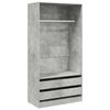 vidaXL Armadio Grigio Cemento 100x50x200 cm in Legno Multistrato