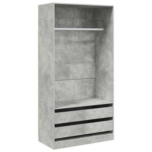 vidaXL Armadio Grigio Cemento 100x50x200 cm in Legno Multistrato
