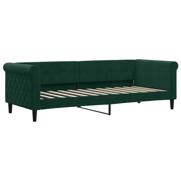 vidaXL Divano Letto Estraibile Cassetti Verde Scuro 80x200cm Velluto