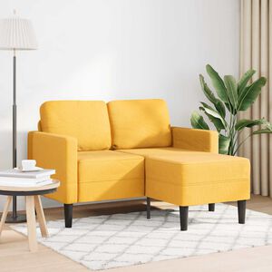 vidaXL Divano 2 Posti con Chaise longue a L Giallo Chiaro 125 cm Lino