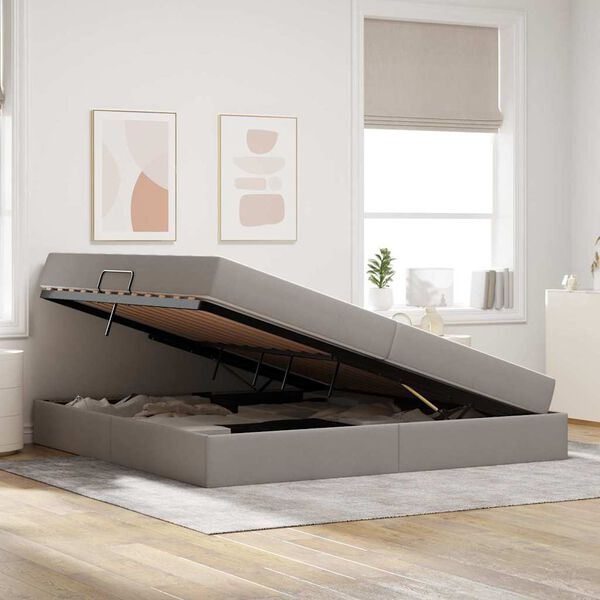 vidaXL Letto con contenitore e materasso Talpa 200 x 200 cm Poliestere