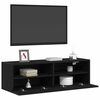 vidaXL Mobile TV da parete Rovere Nero 100 x 30 x 30 cm