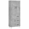 vidaXL Credenza Grigio Cemento 69,5x34x180 cm in Legno Multistrato