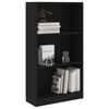 vidaXL Libreria a 3 Ripiani Nera 60x24x109 cm in Legno Multistrato