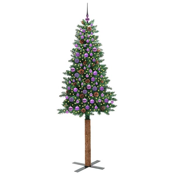 vidaXL Albero di Natale snodato con 300 LED con supporto Verde 210 cm