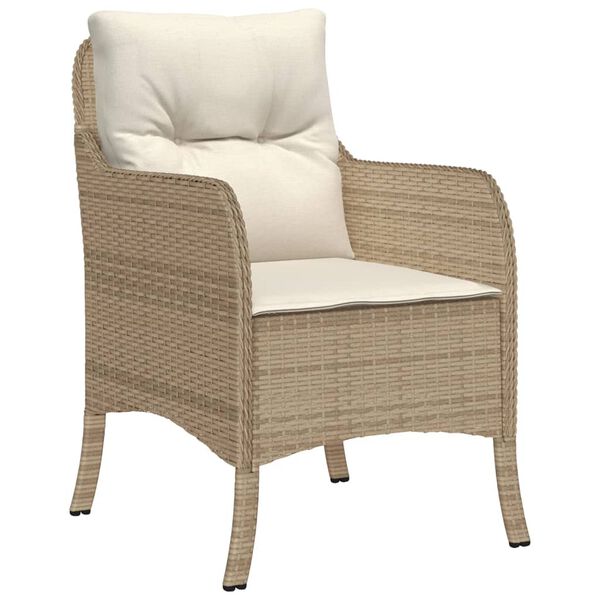 vidaXL Set da Pranzo da Giardino 9 pz con Cuscini Beige in Polyrattan