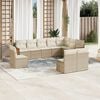 vidaXL Set Divano da Giardino 10 pz con Cuscini Beige in Polyrattan