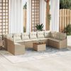 vidaXL Set Divano da Giardino con cuscino 11 pcs Beige polyrattan