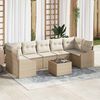 vidaXL Set di divani con cuscino 8 pcs Beige e Crema polyrattan